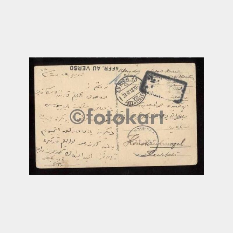 1918 Erenköy Varışlı Zürih İsviçre Kartpostal - Görsel 2