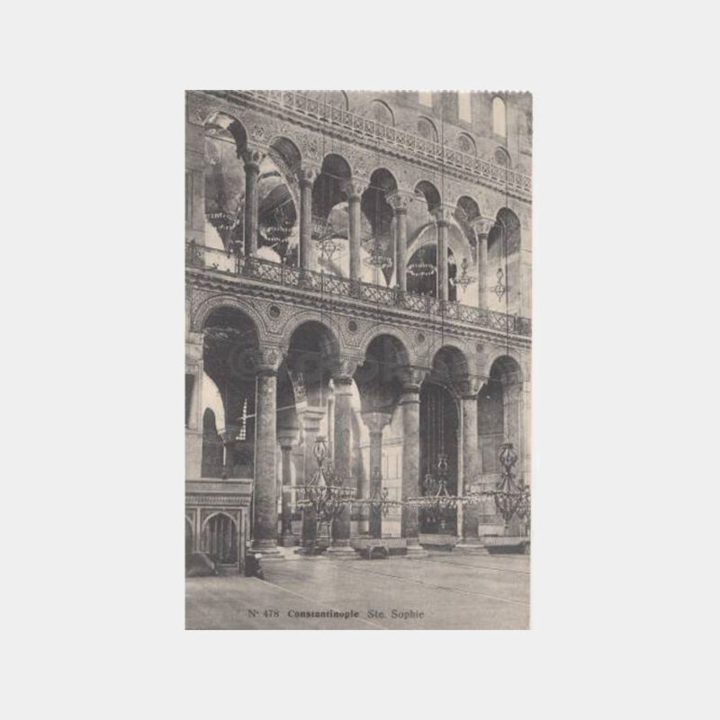 1920 Ayasofya İçinden Editör Gold Baskı Kartpostal