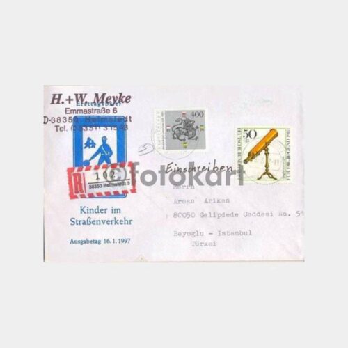 1997 Alman Pullu ve Damgalı Tematik Zarf
