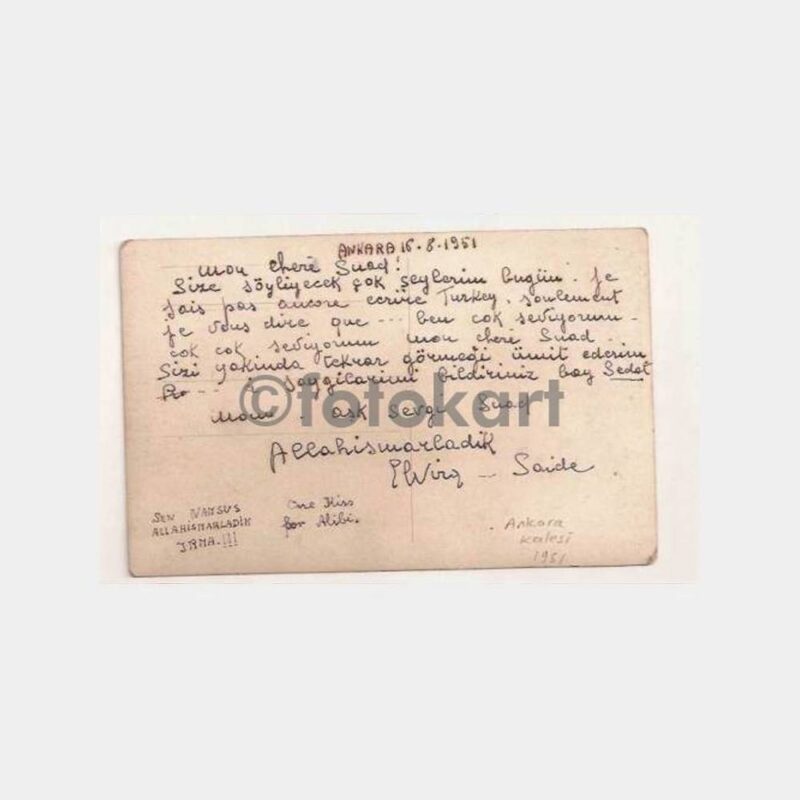 1951 Ankara Kalesi Nadir Fotokart - Görsel 2