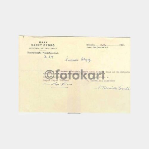 1950 Avusturya Kız Ortaokulu Belge Fotoğraf