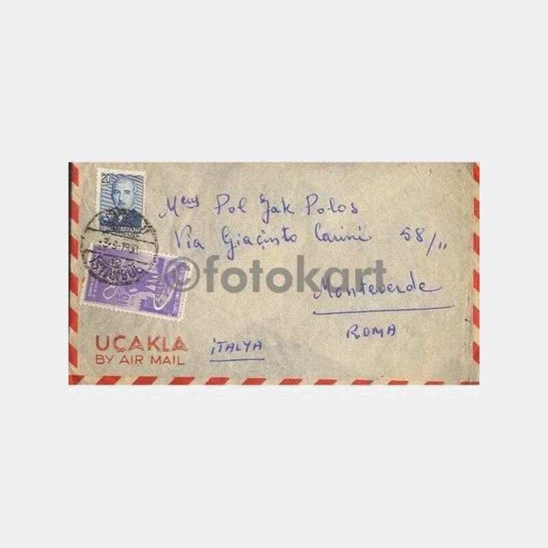 1950 Beyoğlu Damgalı Gençlik Birliği Pullu Zarf
