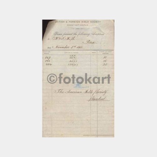 1911 İstanbul British Bible Society Belge
