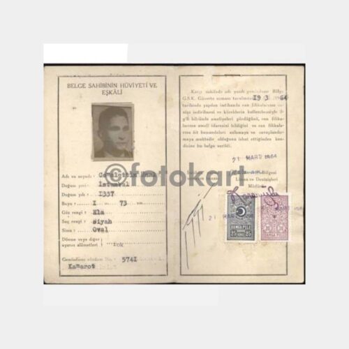 1964 Denizci Gemi Adamı Ehliyet Belgesi Kartı