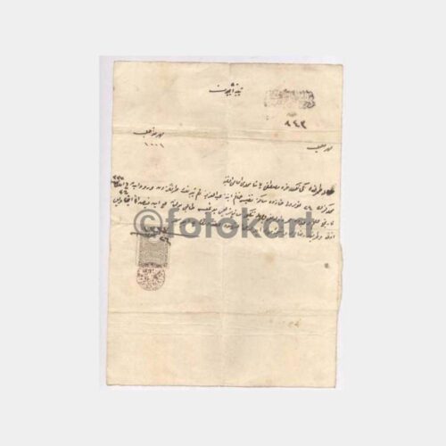 1921 Eski Türkçe Fiskal Pullu Belge