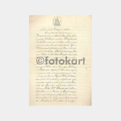 1885 İtalyanca İstanbul Konulu Bir Belge