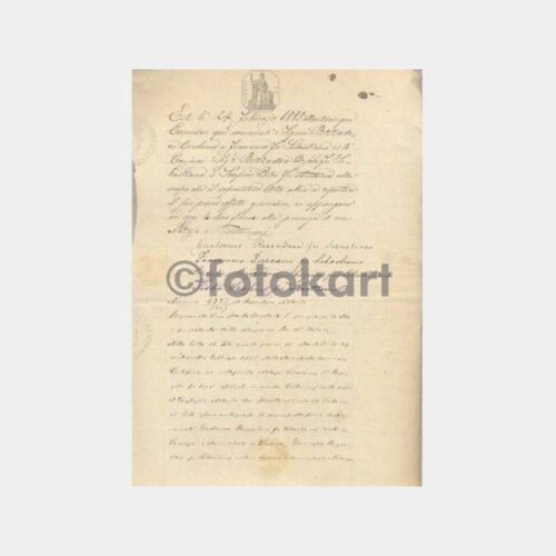 1885 İtalyanca İstanbul Konulu Bir Belge