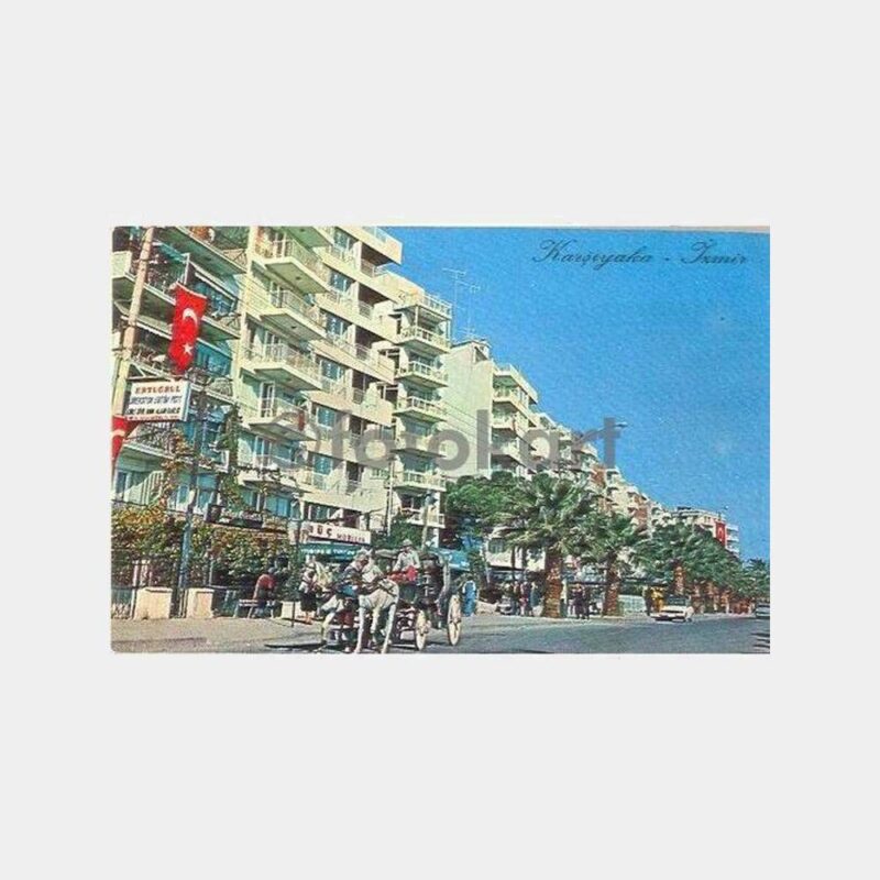 Karşıyaka İzmir Faytonlu Kartpostal