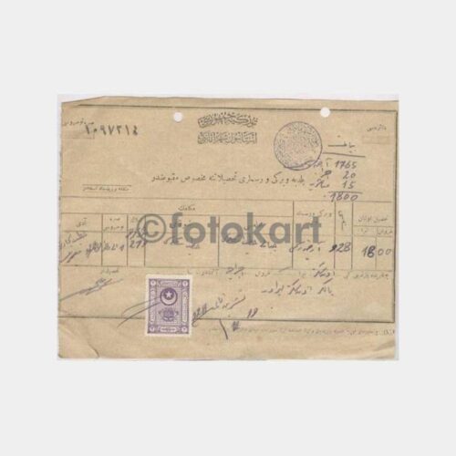 1928 Eski Türkçe Makbuz Belge