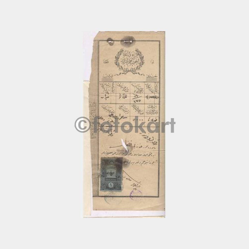 1918 Osmanlı Fiskal Pullu Hukuk Belgesi