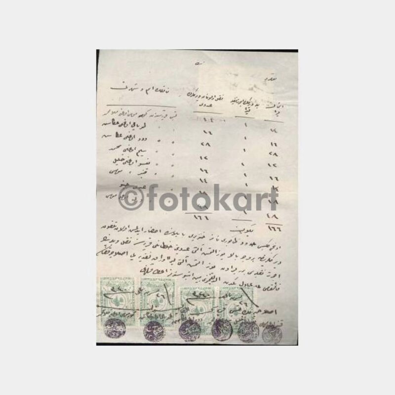 1925 Osmanlıca Fiskal Pullu Mühürlü Belge