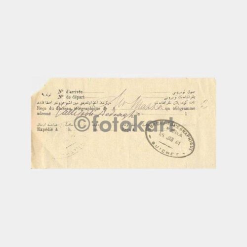 1901 Pera Beyoğlu Telgraf Damgalı Makbuz