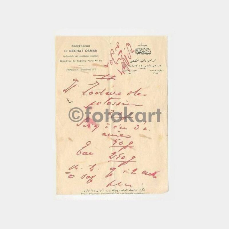 1928 İstanbul Dr. Nejat Osman Reçete