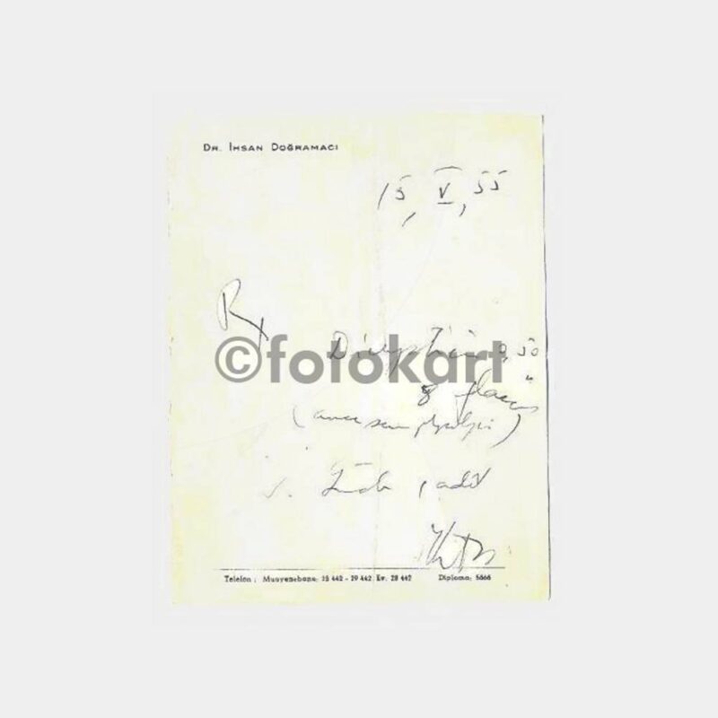1955 Dr. İhsan Doğramacı Doktor Reçete