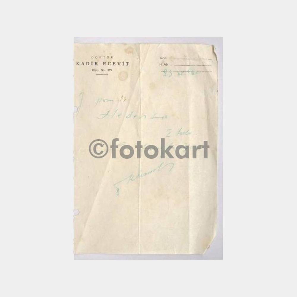 1960 Doktor Kadir Ecevit Reçete