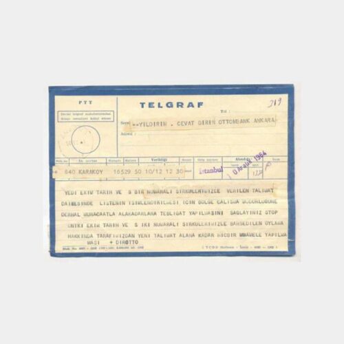 1964 Osmanlı Bankası Telgraf
