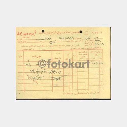 1928 Osmanlıca Aydın İncir Şti Belge