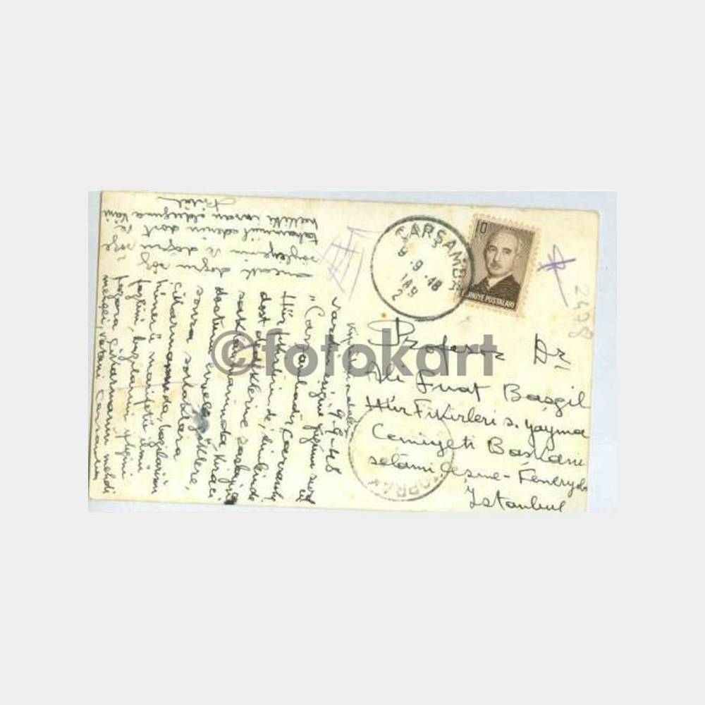 1948 Samsun Çarşamba Damgalı Kartpostal - Görsel 2