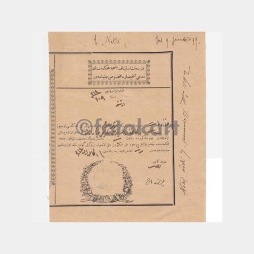 1901 Osmanlı Celpname Mahkeme Hukuk Belgesi