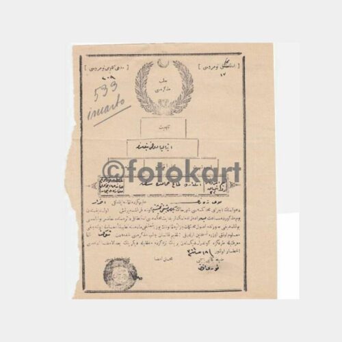 1900 Osmanlı Celpname Mahkeme Hukuk Belgesi