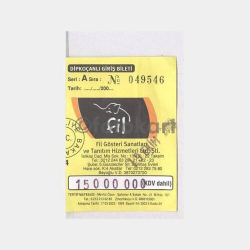 2003 Fil Gösteri Sanatları Eski Konser Bileti