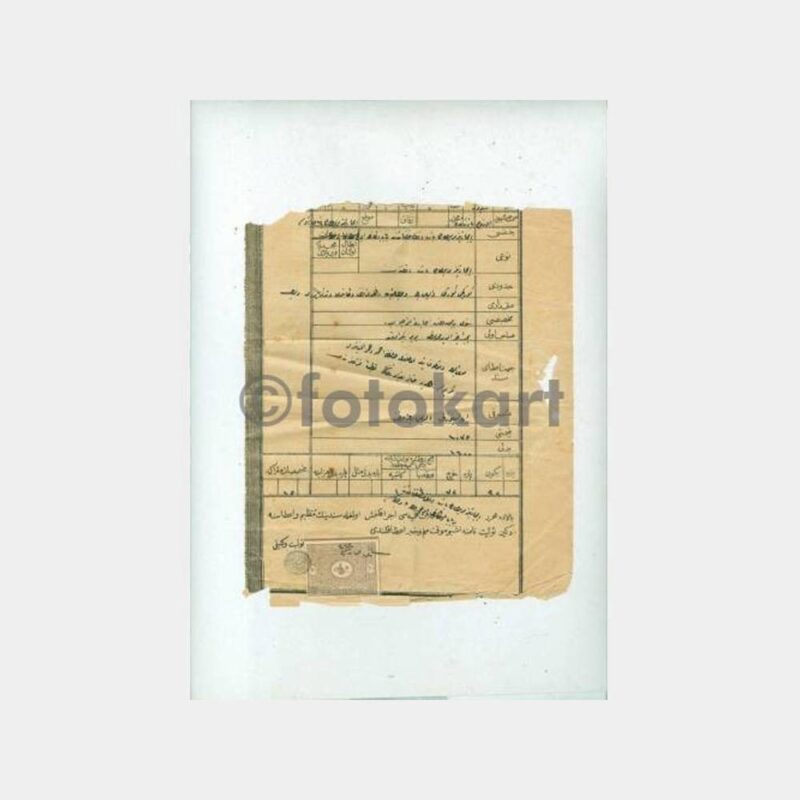 1920 Fiskal Pullu Osmanlıca Belge