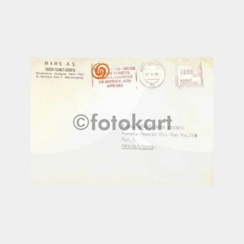 1985 Flam Damgalı Posta Mektup Zarfı