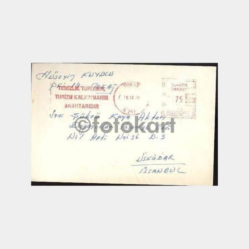 Flam Damgalı Posta Mektup Zarfı