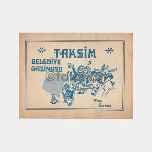 1972 Taksim Belediye Gazinosu Foto Saklama Kartonu