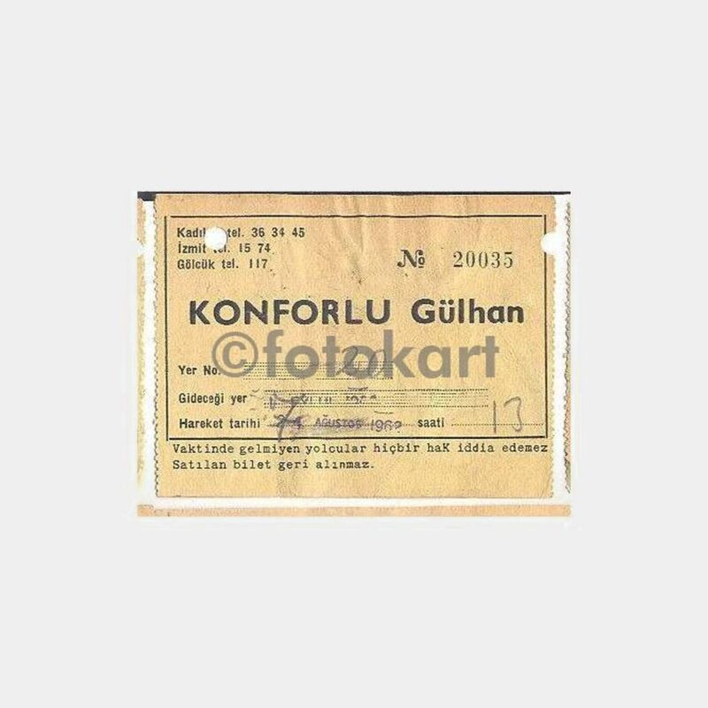 1962 Konforlu Gülhan Otobüs Bileti