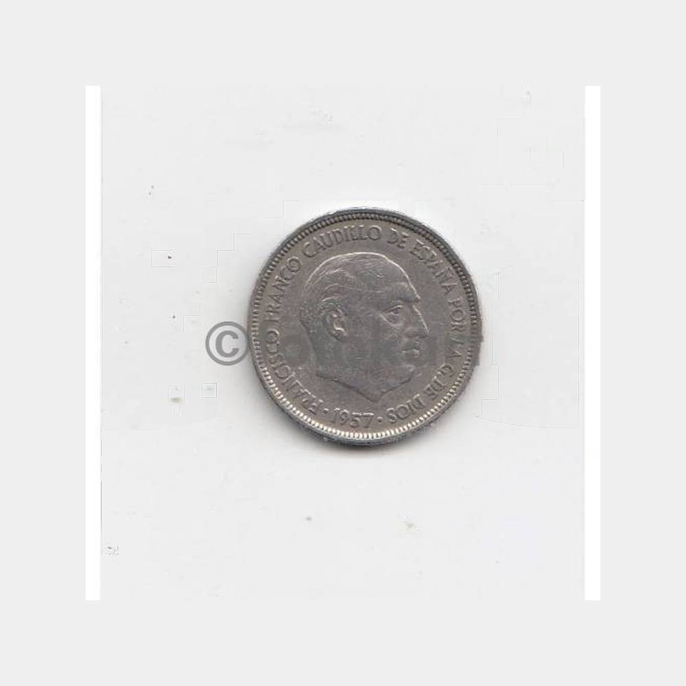1957 İspanya 5 Ptas Yabancı Madeni Para
