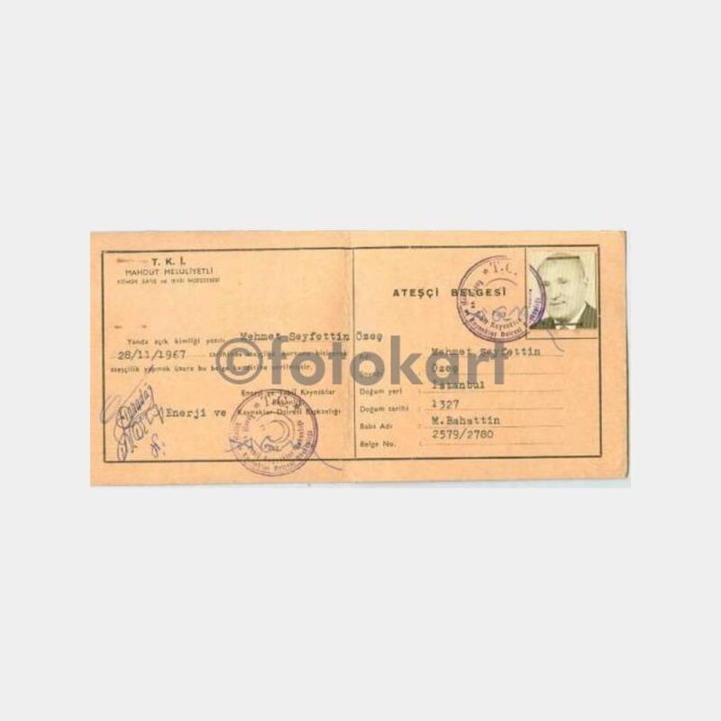 1967 Kalorifer Ateşçi Belgesi