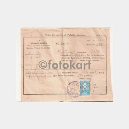 1945 Kızıltoprak Radyo Abone Makbuzu