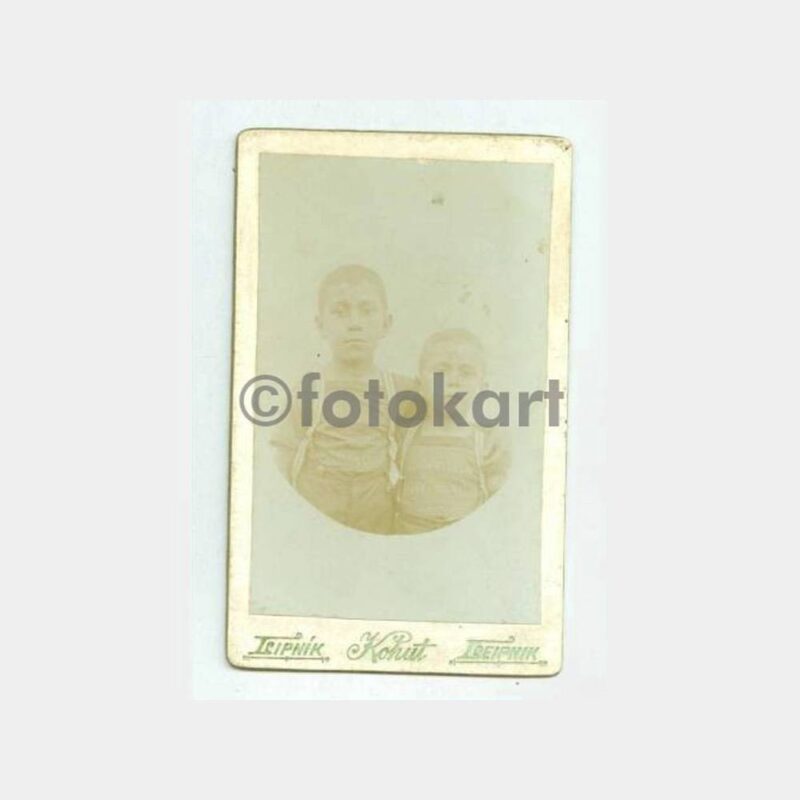 1900 Çek Leipnik Çocuklar Kabinet Fotoğraf