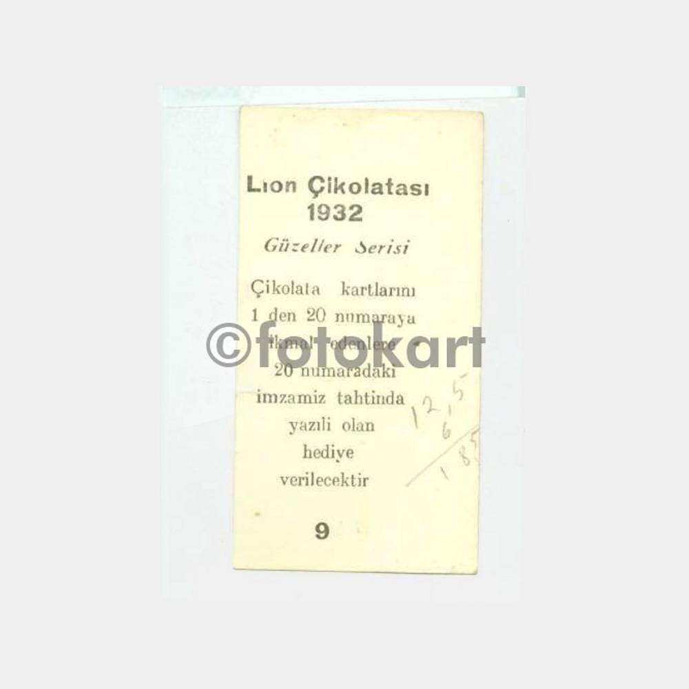 1932 Lion Çikolata Artist Kartı - Görsel 2