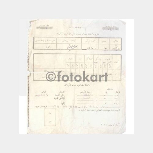 Osmanlıca Yazılı Makbuz Belgesi