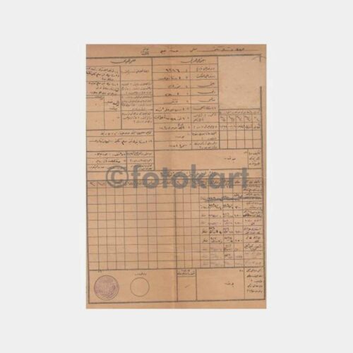 1920 Osmanlıca Damgalı Belge