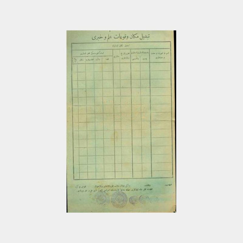 1900 Osmanlıca Belge