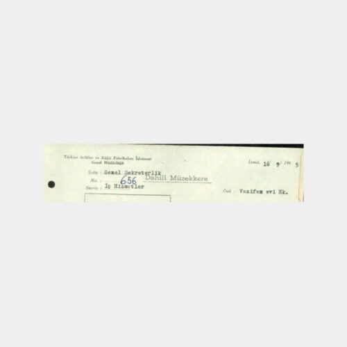 1965 İzmit SEKA Kağıt Fabrikası Efemera Belge No. 02