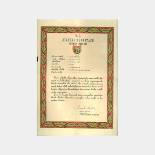 1974 Silahlı Kuvvetler Hizmet Belgesi