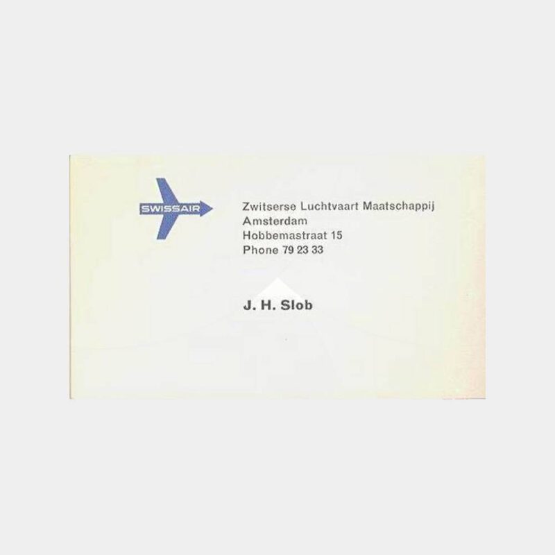 Swiss Air Amsterdam Uçak Kartvizit