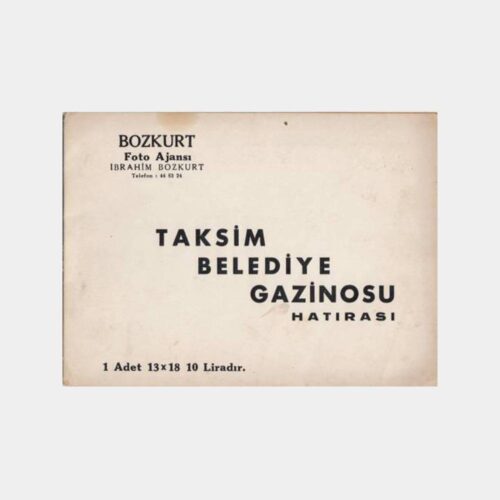 1972 Taksim Belediye Gazinosu Foto Saklama Kartonu