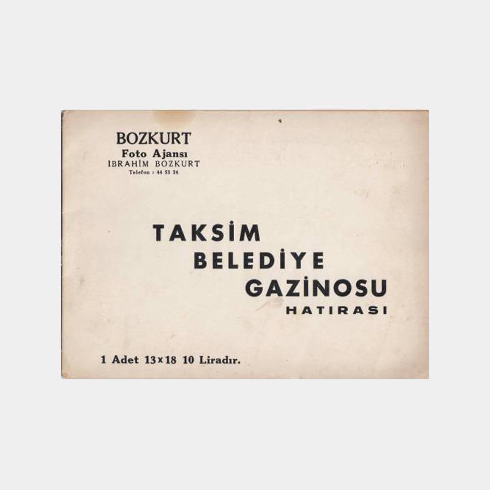 1972 Taksim Belediye Gazinosu Foto Saklama Kartonu