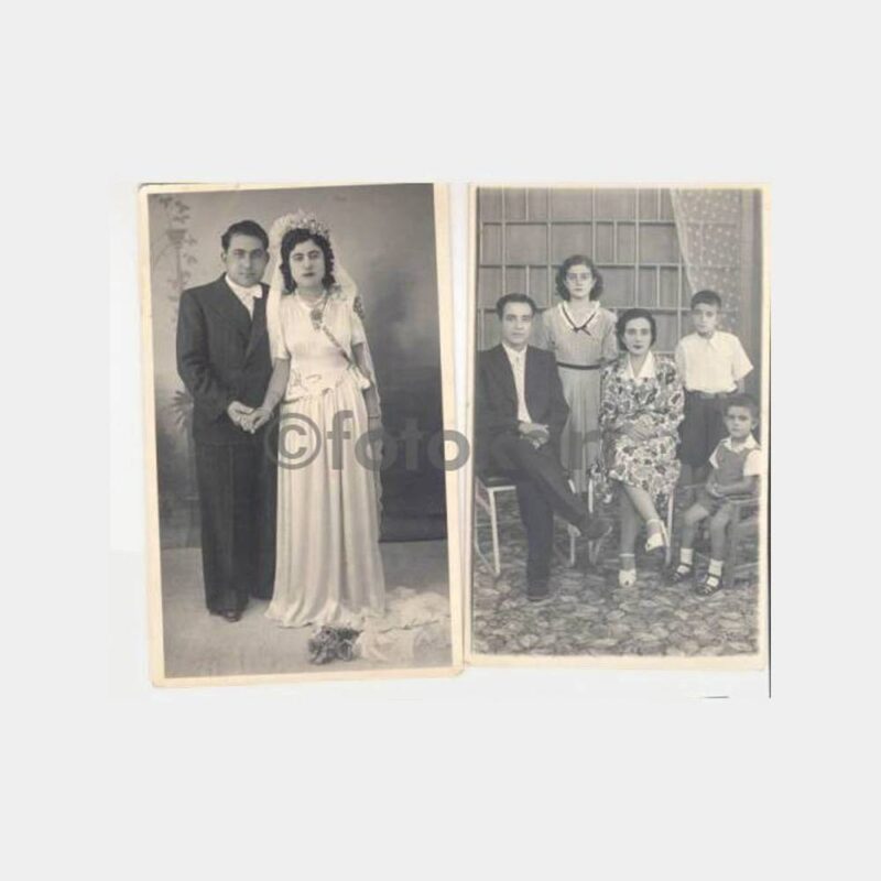 1950 Kıbrıslı Aile 2 Adet Fotoğraf