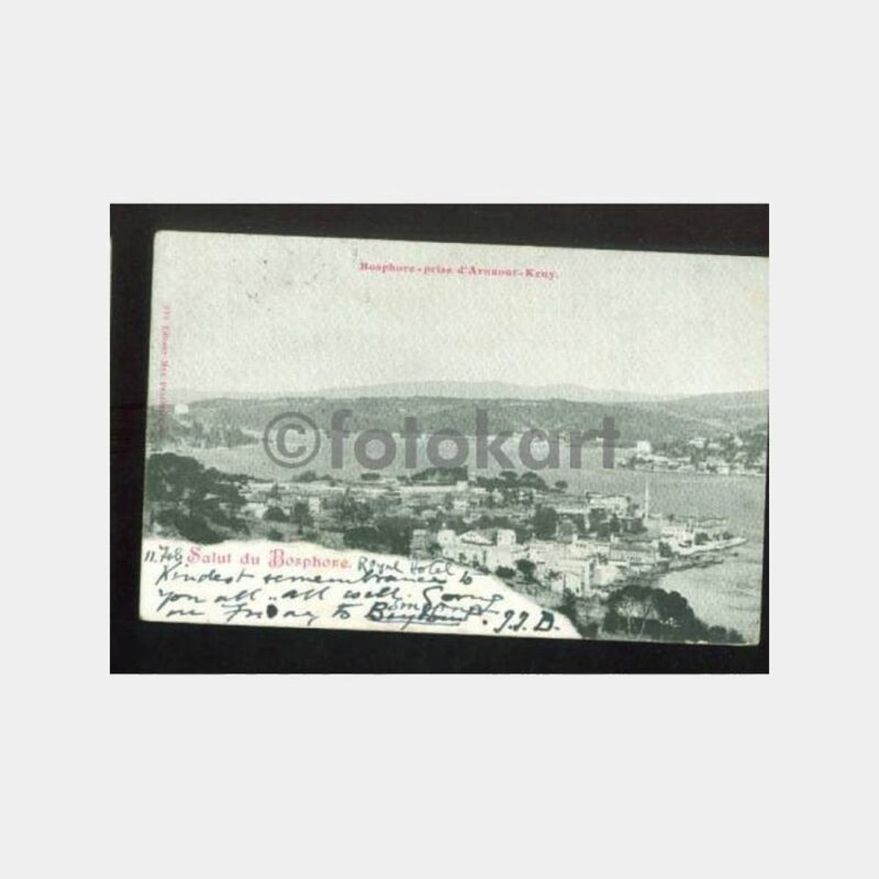 1902 Boğaziçi Arnavutköy Avusturya Levant Damga Kartpostal