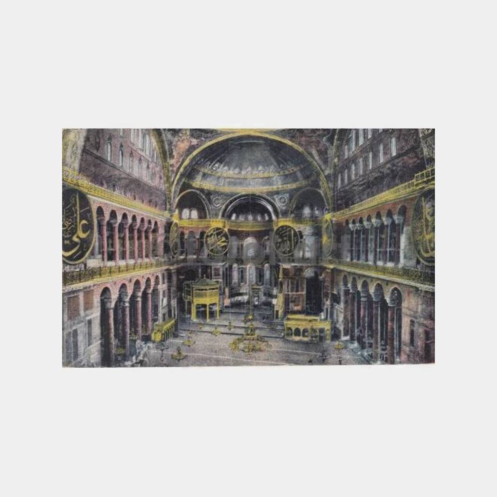 1913 Ayasofya İçinden Görünüş Kartpostal