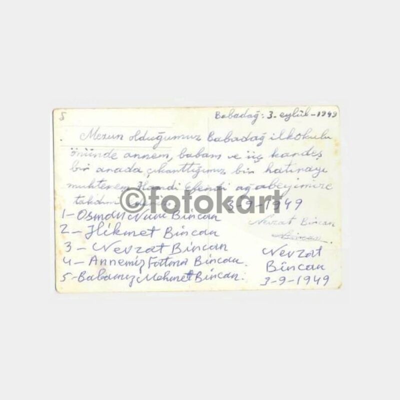 1949 Denizli Babadağ Aile Fotoğrafı - Görsel 2