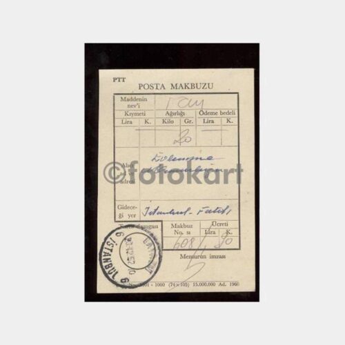 1952 Beyazıt Posta Alındı Makbuzu