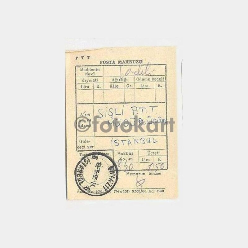 1965 PTT Beyazıt Taahhütlü Makbuzu