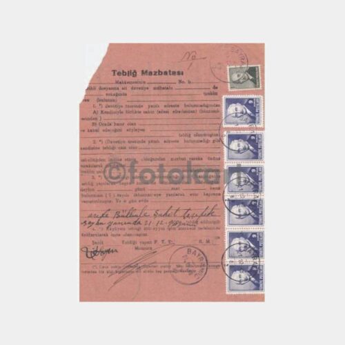 1948 Bayramiç Damgalı Mahkeme Hukuk Davetiye